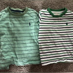2-pc Polo by Ralph Lauren Boys' Green & White Striped Short-Sleeve Tees  size 3